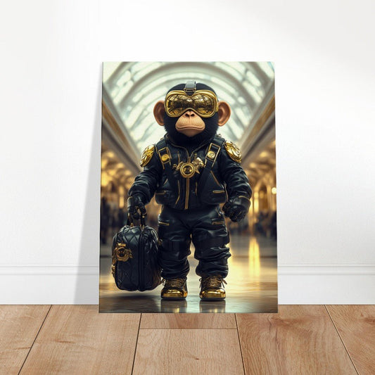 Chimp in Gold Goggles Canvas - ROMAG Store