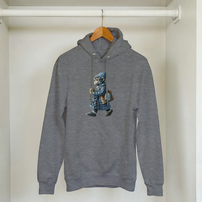 Chic Plaid Monkey Hoodie - ROMAG Store