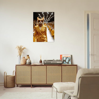 Luxury Cat Fashionista Canvas Wall Art - ROMAG Store