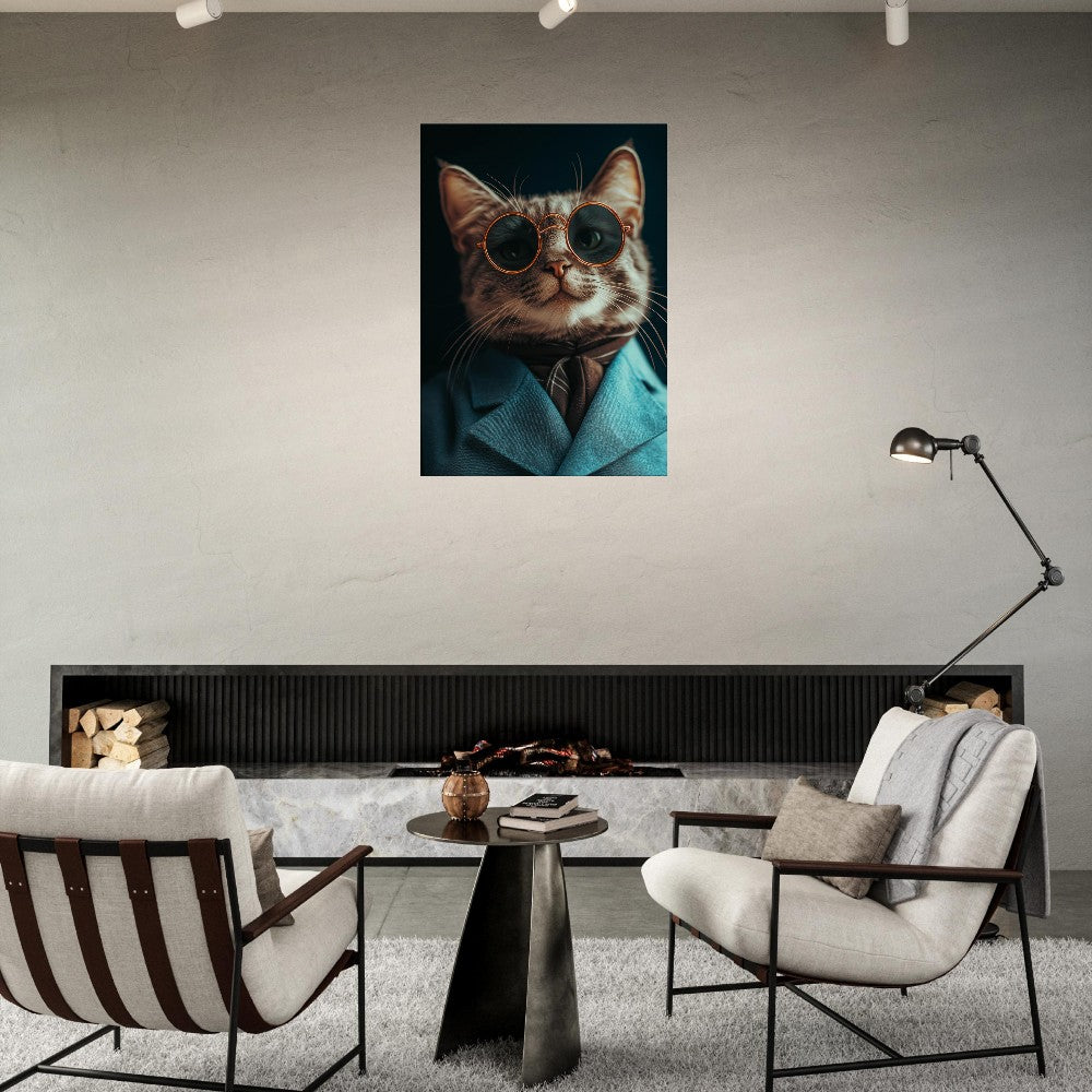 Sophisticated Cat in Suit Canvas - ROMAG Store