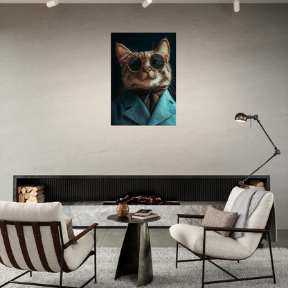 Sophisticated Cat in Suit Canvas - ROMAG Store