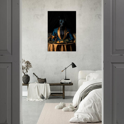 Doberman in Teal Suit Canvas - ROMAG Store