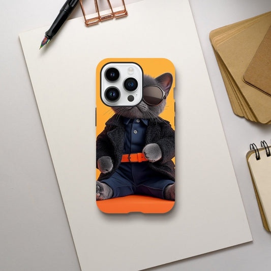 Chic Cat in Shades: Animal Fashion Week iPhone Tough Case - ROMAG Store
