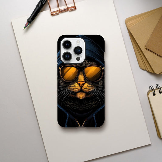 Cool Cat in Hoodie iPhone Tough Case - ROMAG Store