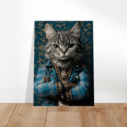 Sophisticated Cat in Plaid Canvas Art - ROMAG Store