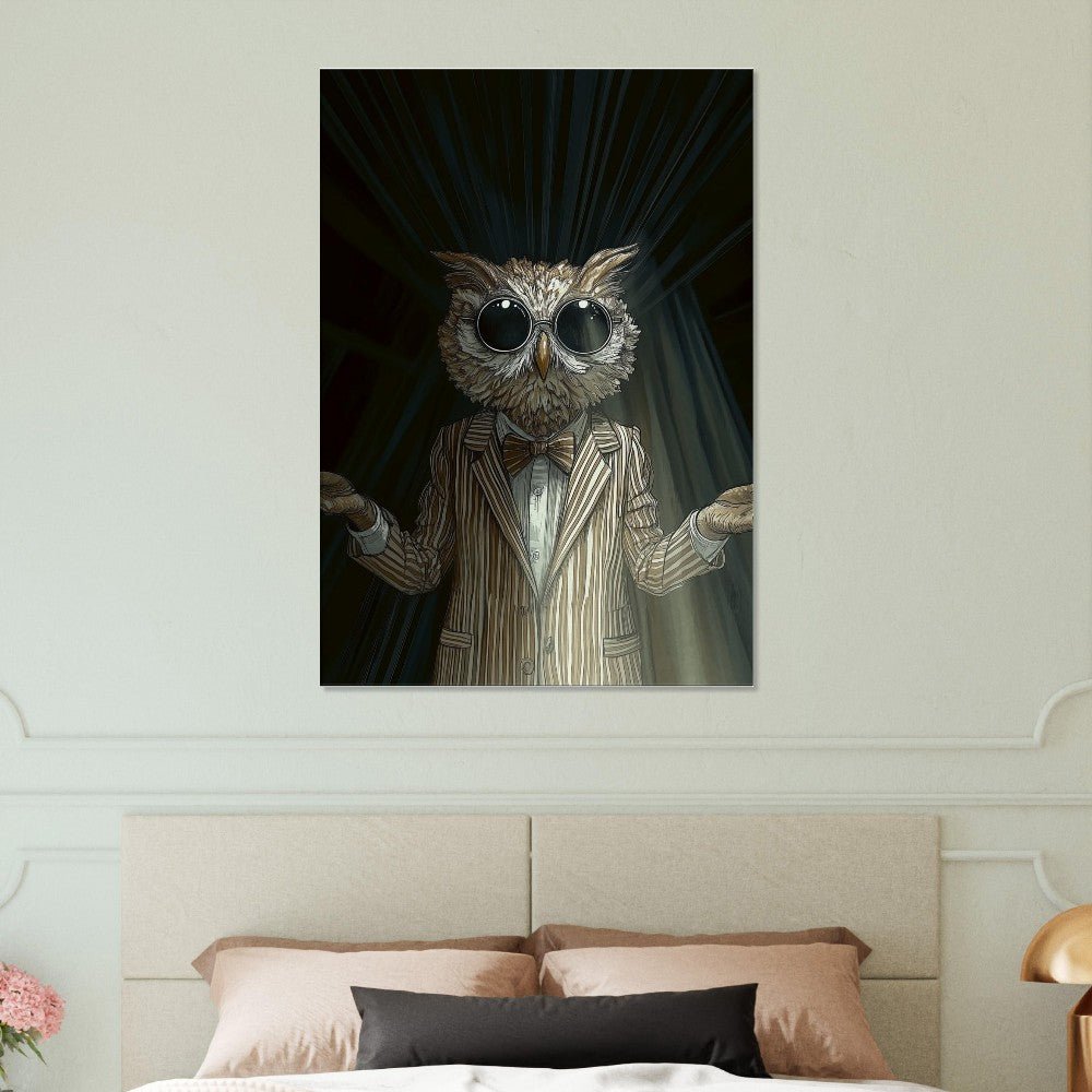 Sophisticated Owl in Suit Canvas - ROMAG Store