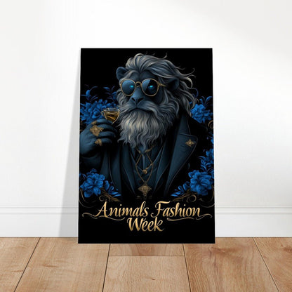Blue&Gold Luxury Lion in Suit Canvas - ROMAG Store