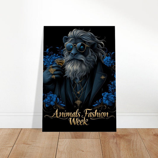 Blue&Gold Luxury Lion in Suit Canvas - ROMAG Store
