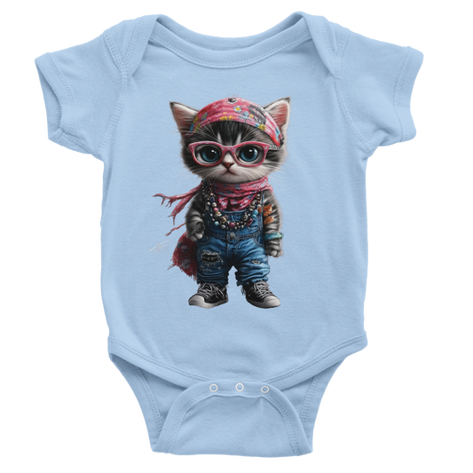 Urban Chic Kitty Baby Short Sleeve Bodysuit - ROMAG Store