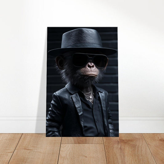 Chimp in Black Suit Canvas - ROMAG Store