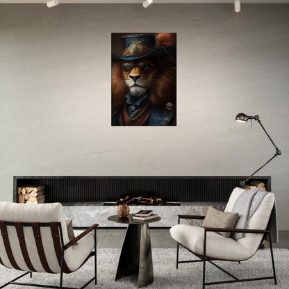 Regal Lion in Steampunk Attire Canvas - ROMAG Store