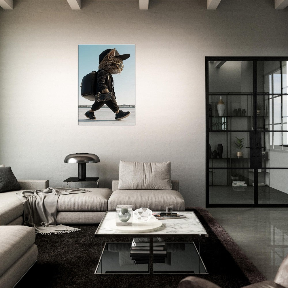 Urban Chic Cat Canvas Wall Art - ROMAG Store
