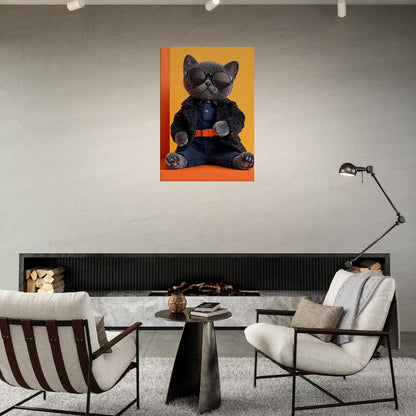 Sophisticated Cat in Shades Canvas - ROMAG Store