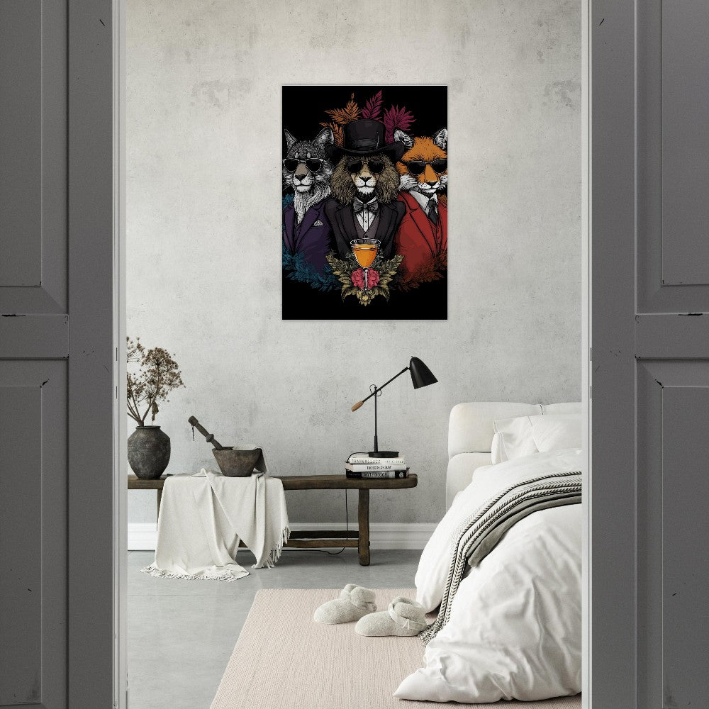 Suited Fox, Wolf & Lion Canvas - ROMAG Store