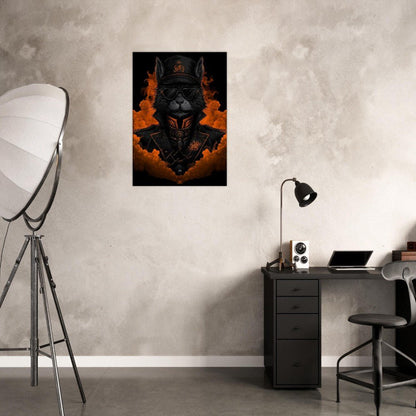 Black Cat Commander Canvas Art - ROMAG Store