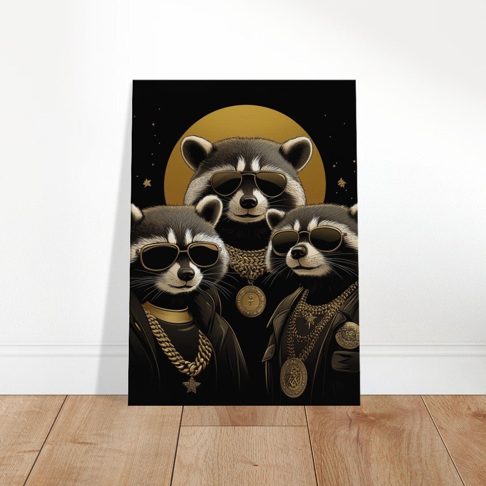 Luxury Raccoon Gang Canvas Art - ROMAG Store