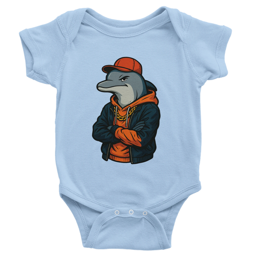 Cool Dolphin Streetwear Baby Short Sleeve Bodysuit - ROMAG Store