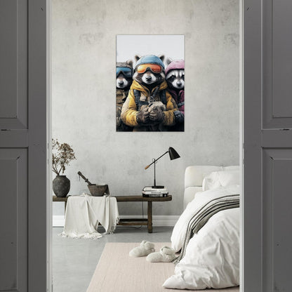 Raccoon Ski Team Canvas Print - ROMAG Store