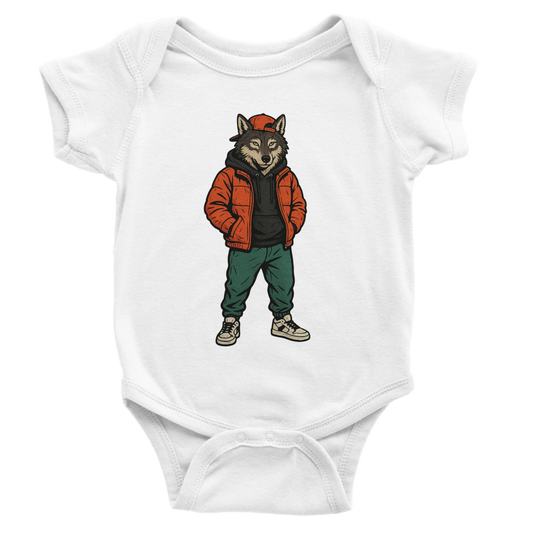 Cool Wolf Street Style Baby Short Sleeve Bodysuit - ROMAG Store