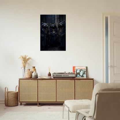 Urban Raccoon Gangster Canvas Art - ROMAG Store