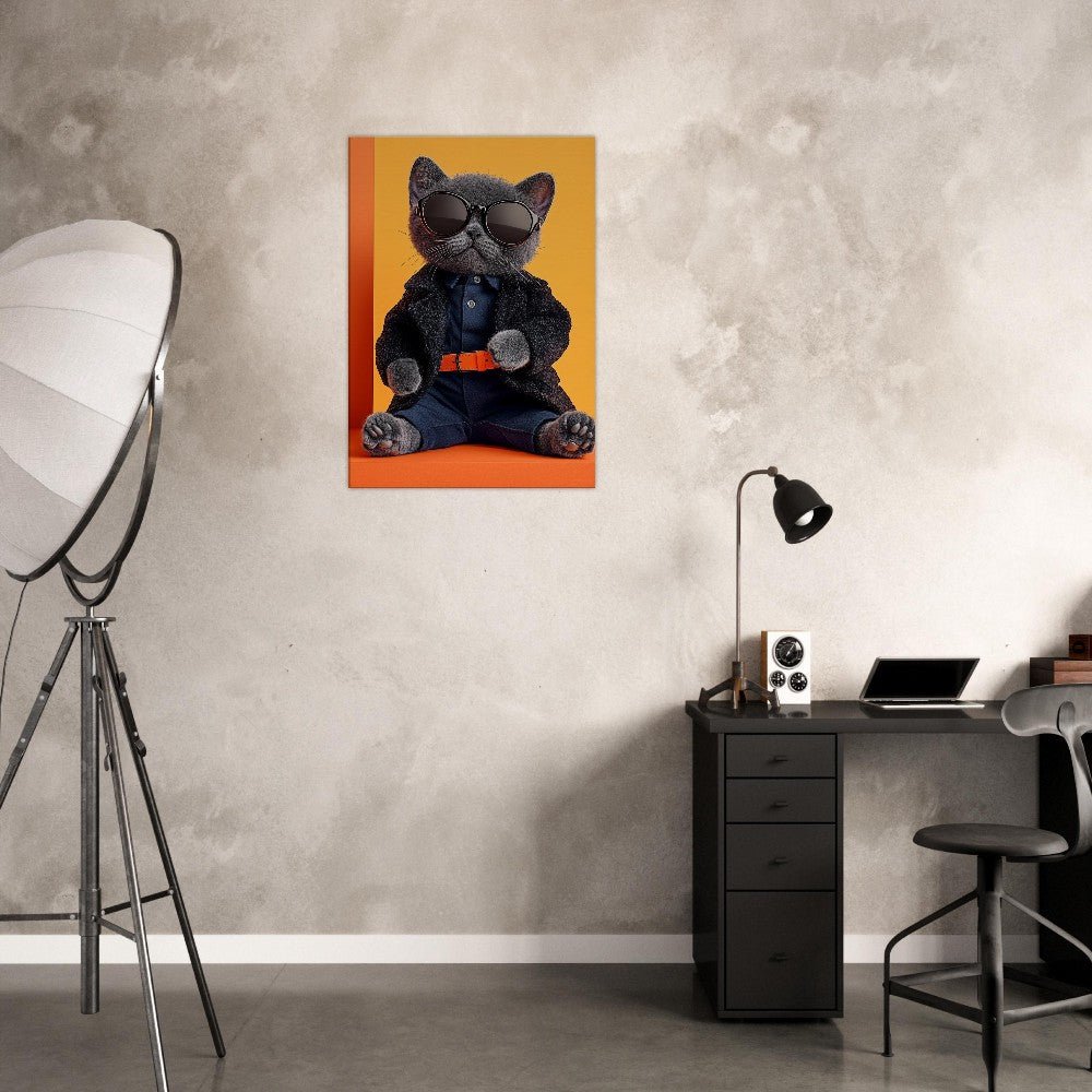 Sophisticated Cat in Shades Canvas - ROMAG Store