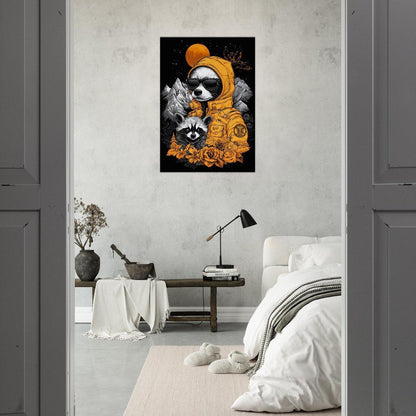 Raccoon in Hoodie Canvas Art - ROMAG Store