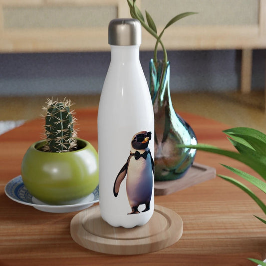 Chic Penguin with Bowtie & Sunglasses Stainless Steel Water Bottle - ROMAG Store