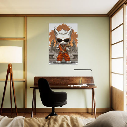 Chic Cat in Robe Canvas Art - ROMAG Store