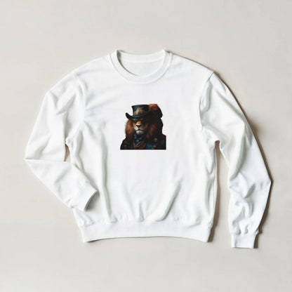 Regal Lion Sweatshirt – Steampunk Monarch Graphic in Your Choice of Six Bold Hues - ROMAG Store