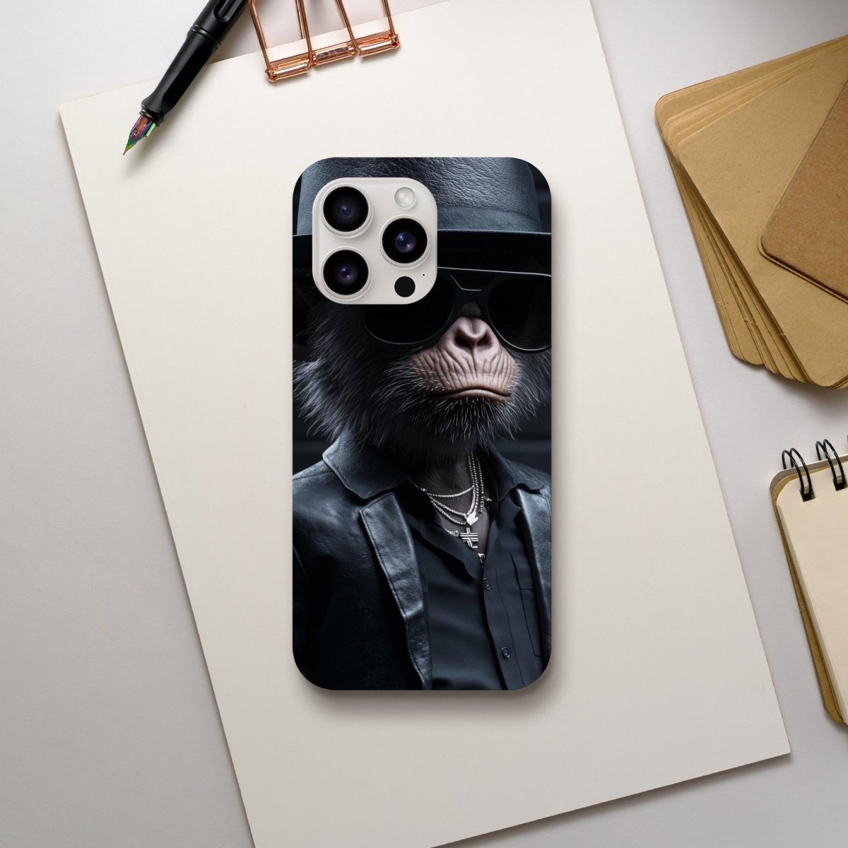 Chimp Noir: Dapper Monkey iPhone Tough Case - ROMAG Store