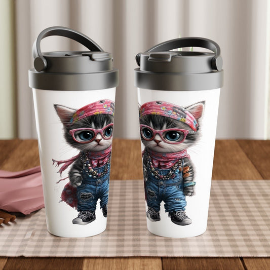 Chic Kitty Streetwear Stainless Steel Travel Mug - ROMAG Store