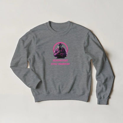 Heavyweight Style Champion Hippo Sweatshirt – Bold Streetwear Graphic in Your Choice of Hues - ROMAG Store