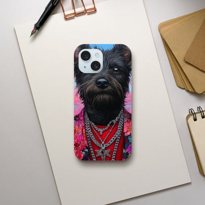 Chic Terrier Floral Jacket iPhone Tough Case - ROMAG Store