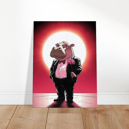 Dapper Hippo Canvas Art - ROMAG Store