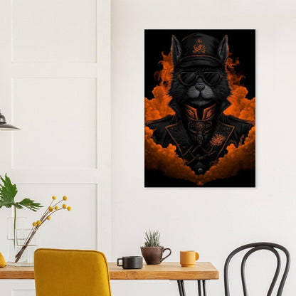 Black Cat Commander Canvas Art - ROMAG Store