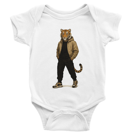 Tiger Street Style Baby Short Sleeve Bodysuit - ROMAG Store