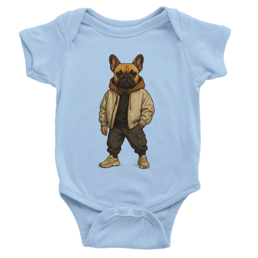 Cool French Bulldog Baby Short Sleeve Bodysuit - ROMAG Store