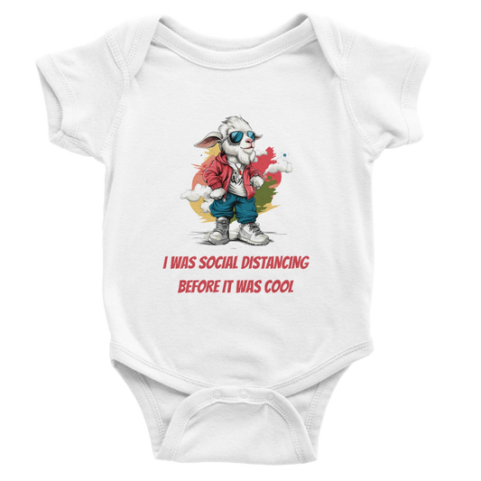 Goat 'Social Distancing' Baby Short Sleeve Bodysuit - ROMAG Store