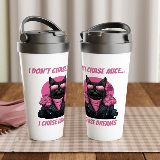 Neon Dreams Cat Stainless Steel Travel Mug - ROMAG Store
