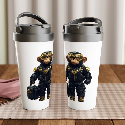 Chimp Commander Gold - Accented Travel Mug - ROMAG Store