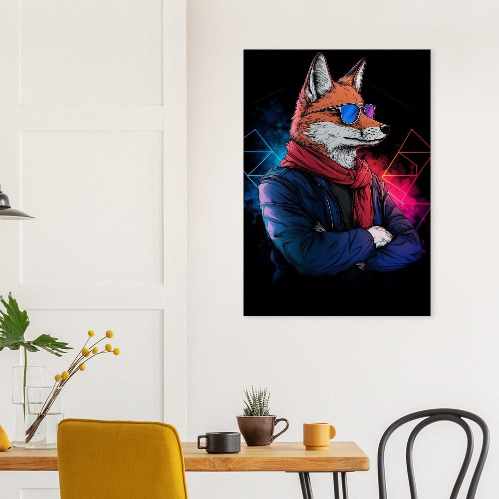 Chic Fox in Shades Canvas Art - ROMAG Store