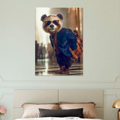 Red Panda in Suit Canvas Art - ROMAG Store