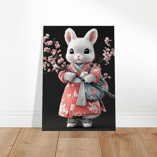 Chic Bunny in Kimono Canvas Art - ROMAG Store