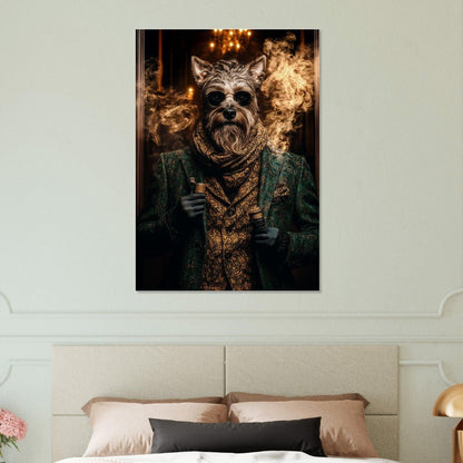 Dapper Dog with Vape Canvas Art - ROMAG Store