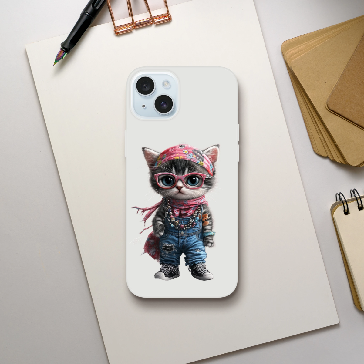 Hippie Chic Kitten iPhone Flexi Case - ROMAG Store