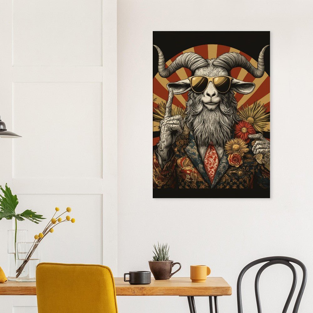 Hipster Goat Canvas Wall Art - ROMAG Store