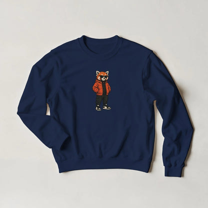Cool Red Panda Sweatshirt – Urban Streetwear Graphic in Your Choice of Six Bold Hues - ROMAG Store