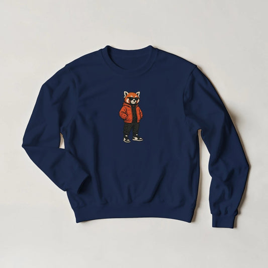 Cool Red Panda Sweatshirt – Urban Streetwear Graphic in Your Choice of Six Bold Hues - ROMAG Store