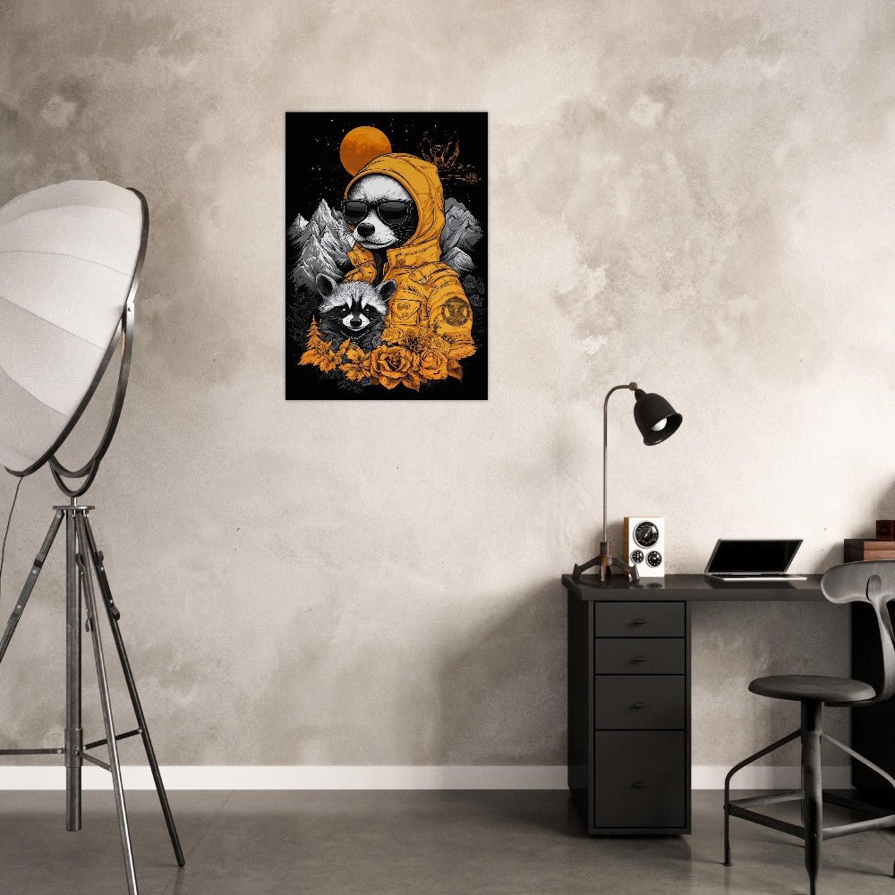 Raccoon in Hoodie Canvas Art - ROMAG Store