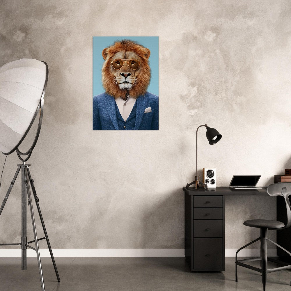 Suave Lion in Suit Canvas - ROMAG Store